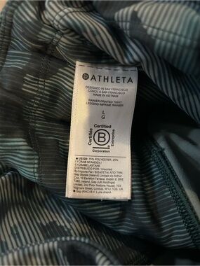 Athleta Teal Striped Leggings